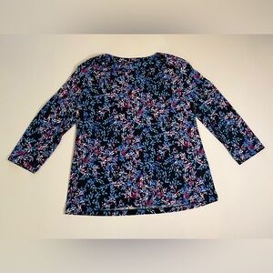 Women's Black Floral Print Long-Sleeve Top the Tog Shop